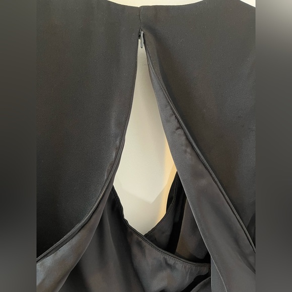 Kookai Size 34 Size 6 Black Crop 3/4 Sleeve Blouse Women’s Top Zip Back - Picture 8 of 14